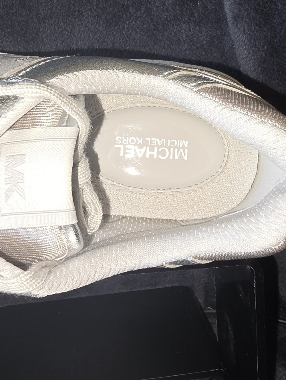 Michael Kors Rebel Metallic Silver Leather Sneakers Women's 10M NIB - Picture 13 of 14